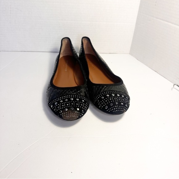 Donald J Pliner Reptile Print Studded Toe Leather Ballet Flats 8.5 - Picture 7 of 10